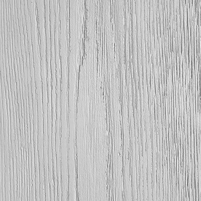 Full-frame close-up of an INNODECK board in Silver Oak, a pale silver-grey surface with deep embossed oak grain